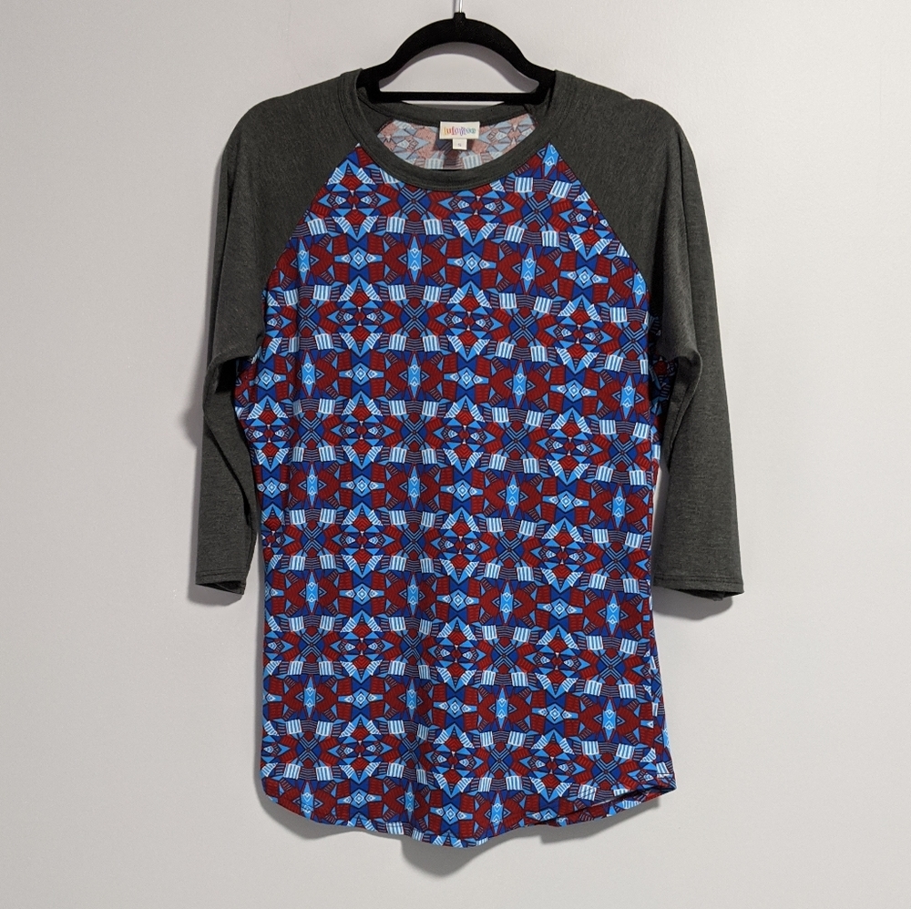 Lularoe Randy Raglan Patterned Tee - image 1